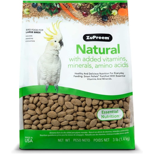 [762177942001] Zupreem Natural Bird Food for Large Birds 1.4 kg