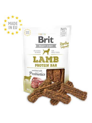 [8595602543700] Brit Meaty Jerky - Lamb & Chicken Protein Bar – 80g 