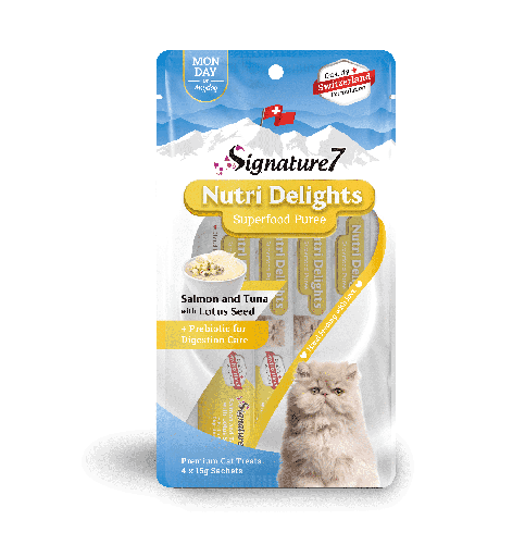 [0753692081832] S7 Nutri Delights Salmon And Tuna With Lotus Seed + Prebiotic For Digestion Care - Puree - (4x15g) 60g 