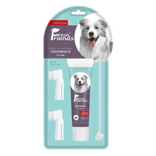 [6928485302072] Fresh Friends Dental Care Kit With Toothpaste Beef Flavor  - 90g 
