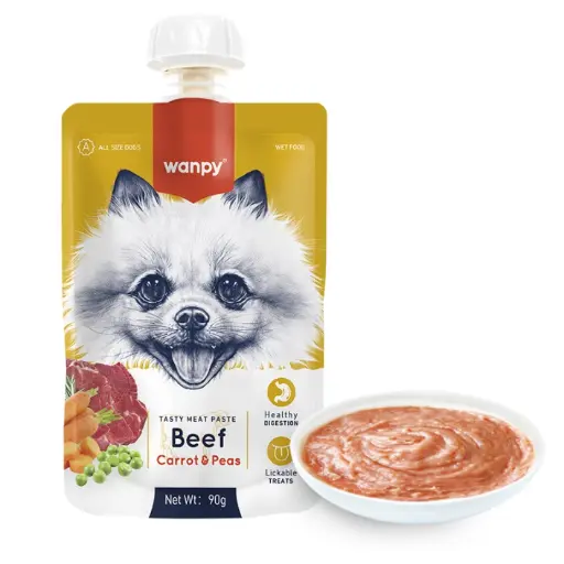 [6927749870227] Wanpy Tasty Meat Paste – Beef + Carrot & Peas –90g 
