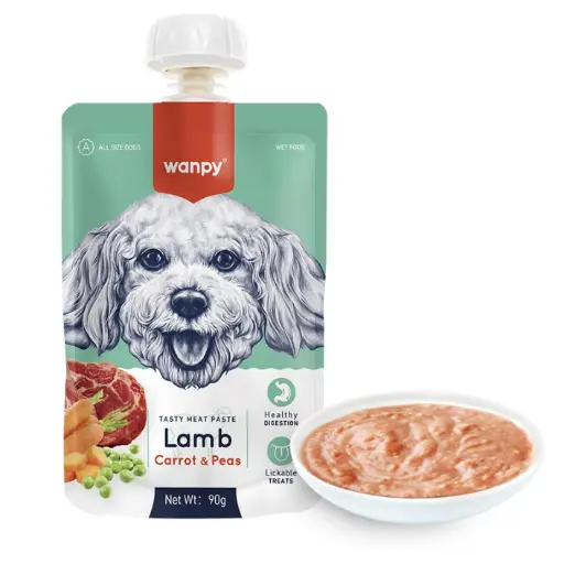 [6927749870234] Wanpy Tasty Meat Paste – Lamb + Carrot & Peas –90g 