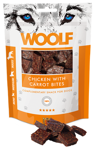 [8594178550037] Woolf Chicken With Carrot Bites – 100g 