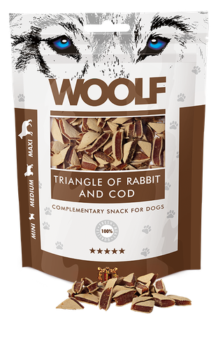 [8594178550594] Woolf Rabbit And Cod Triangle – 100g 