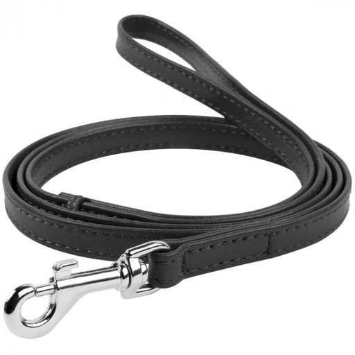 [4820152568588] Wau Dog Glamour genuine leather dog leash, W 12 mm, L 122 cm Black / Small 