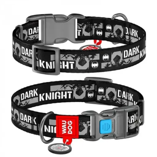 [4823089329819] Wau Dog Nylon Dog collar, Batman M 24-40 cm 20mm 