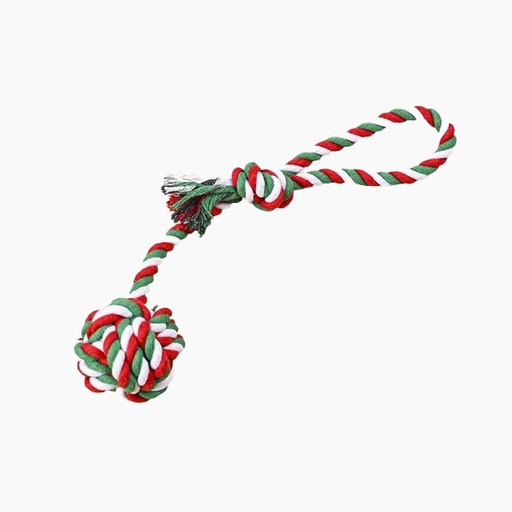 [6083174369818] Pets.Love.Earth Christmas Fetch/Tug Rope toy - 20cm 