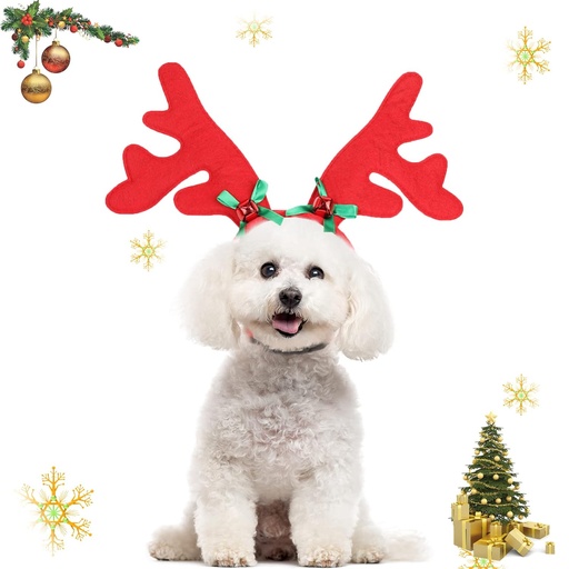 [6083174370333] Pets.Love.Earth Antler Headband red - 28 cm 