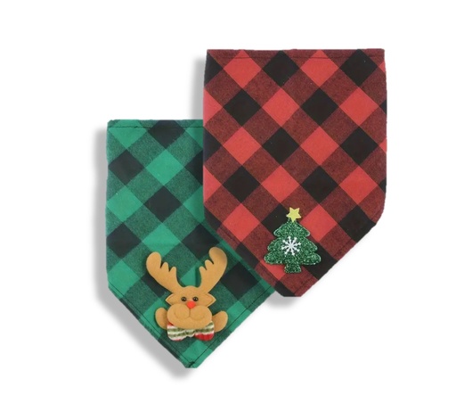 Pets.Love.Earth Holiday Plaid Bandana 