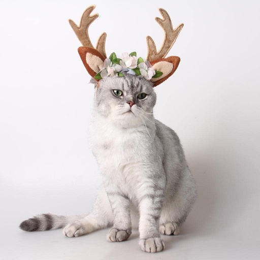 [6083174370319] Pets.Love.Earth Christmas Antler Headband Brown - 18 cm 