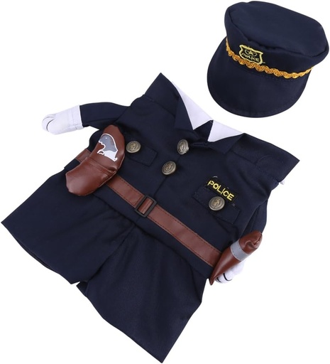 Pets.Love.Earth Traffic Police Uniform (With Hat & Tie) 