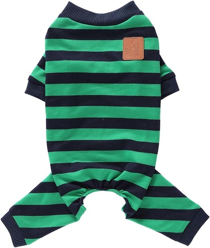 Pets.Love.Earth Green Blue Stripe Over All 