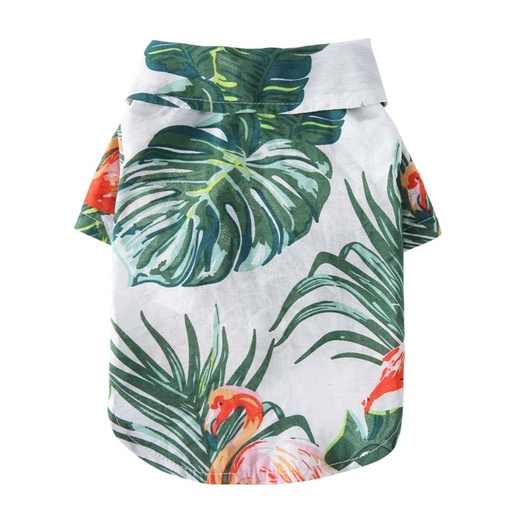 Pets.Love.Earth Hawaiian Summer Shirt - White & Green 