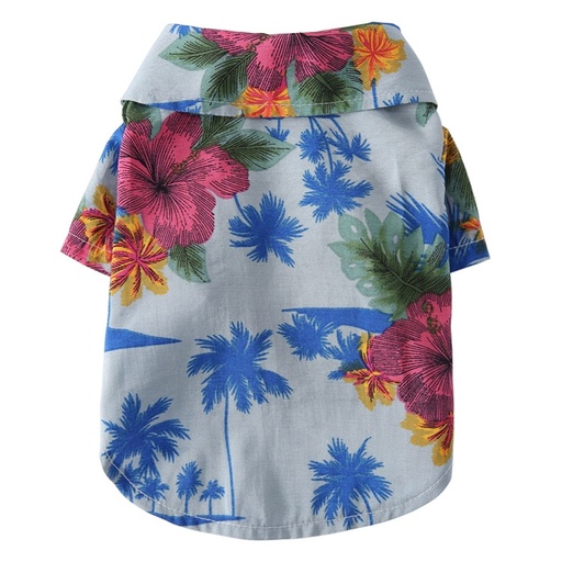 Pets.Love.Earth Hawaiian Summer Shirt - Grey & Blue 