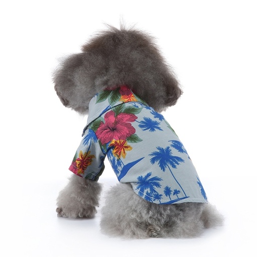 Pets.Love.Earth Hawaiian Summer Shirt - Grey & Blue 