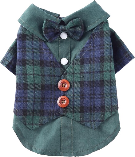 Pets.Love.Earth Gentleman Plaid Shirt -  Green 