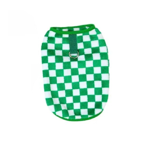 Pets.Love.Earth Checkered Fleece Shirt – Green & White 