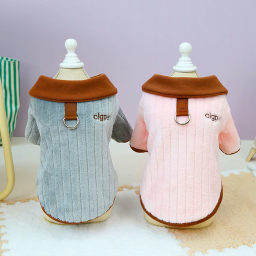 Pets.Love.Earth Cozy Fleece Shirt with Brown Collar 