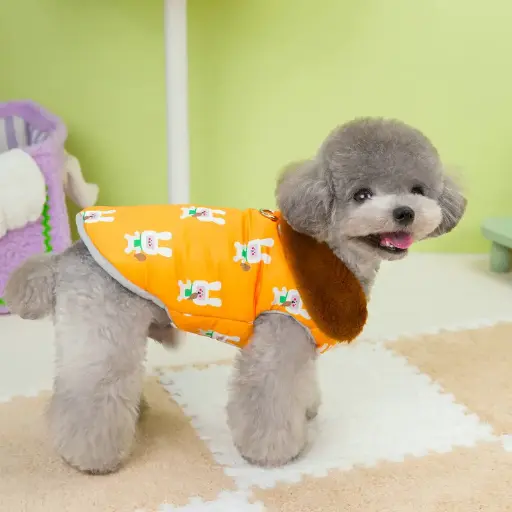 Pets.Love.Earth Cozy Jacket -  Orange with Bunny Print 