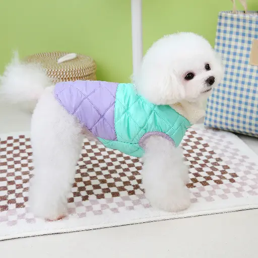 Pets.Love.Earth Cozy Quilted Jacket -  Green & Purple 