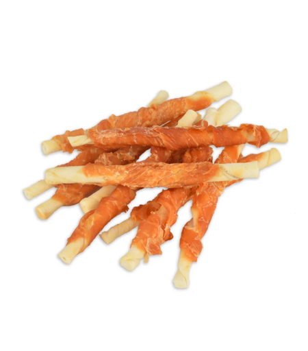 [06359346129468] Pets.Love.Earth Dry Chicken Wrap Rawhide-5 Inches 12 Pack