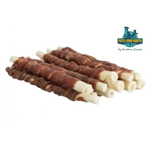 [06359346129536] Pets.Love.Earth Dry Duck Wrap Rawhide-5 Inches 12 Pack