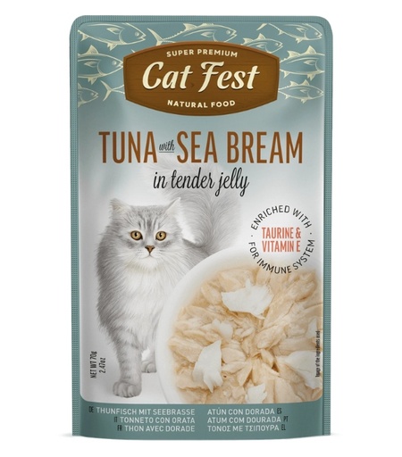 Cat Fest Tuna with Sea Bream Tender Jelly Pouch 70g