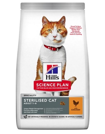 [052742024271] Hill's Science Plan Feline Adult Sterilized Chicken 10kg 