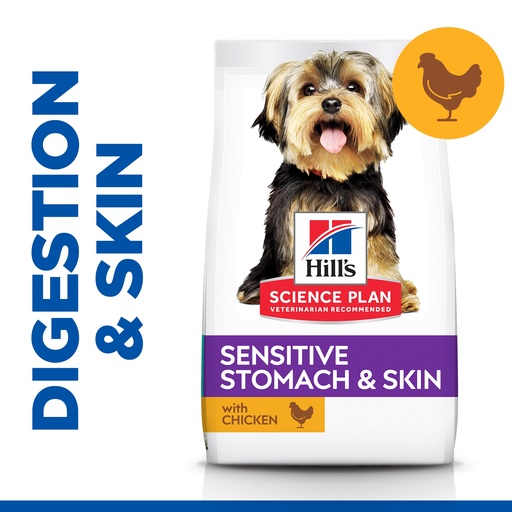 [052742008240] Hill's Science Plan Canine Adult - Small & Mini - Sensitive Stomach & Skin - Chicken 1.5kg 