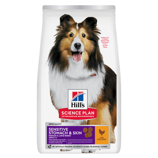 Hill's Science Plan Canine Adult - Medium & Large - Sensitive Stomach & Skin - Chicken