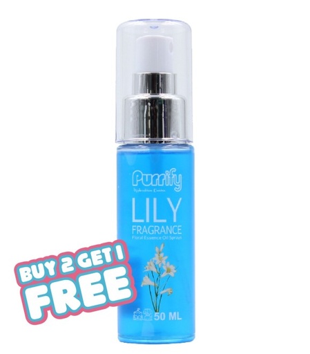 [635934608871B2G1F] Purrify Floral Essence Oil Spray Lily Fragrance 50Ml (Buy 2 Get 1 FREE) 