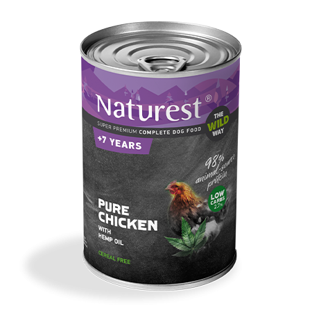 [5206819140943] Pet Interest Naturest Wild Way Senior (+7) Chicken with Hemp Oil – 400g 