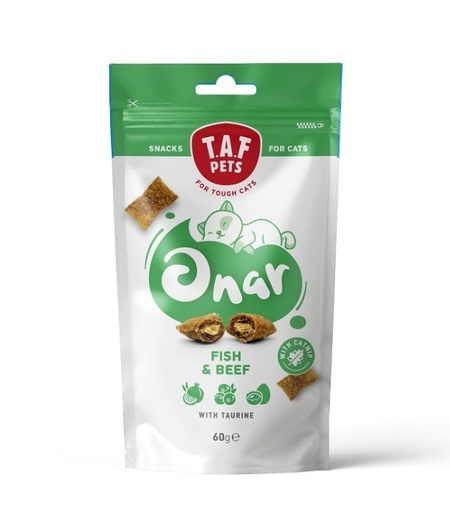 [5207147218113] TAF Onar Snacks Fish and Beef with Taurine 60g For Cats