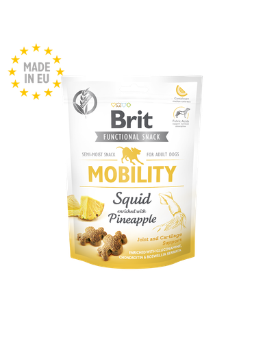 [8595602539932] Brit Care Dog Functional Snack Mobility Squid With Pineapple 150G