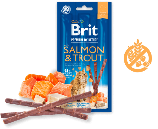 [8595602544066] Brit Premium By Nature Cat Sticks with Salmon & Trout, 3pcs