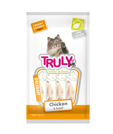 [8720256113768] Truly Creamy Lickable Cat Treats – Chicken & Beef (70g)