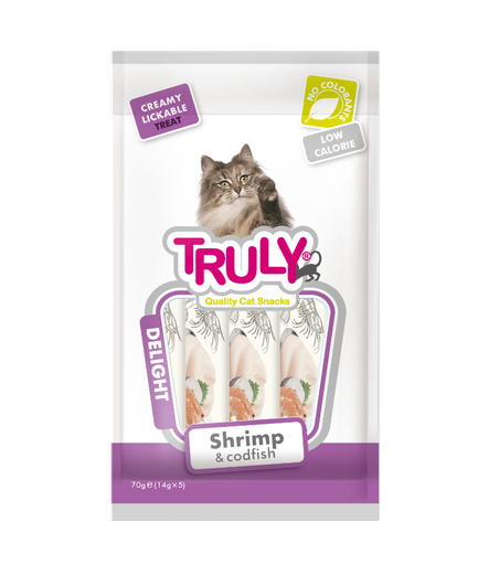 [8720256113775] Truly Creamy Lickable Cat Treats – Shrimp & Codfish (70g)