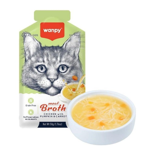 [6927749871682] Wanpy Meat Broth – Chicken with Pumpkin & Carrot – 50g