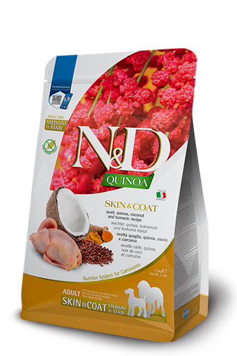 [8010276041951] Farmina N&D Quinoa Canine - Skin & Coat Quail Adult Medium/Maxi 2.5 kg